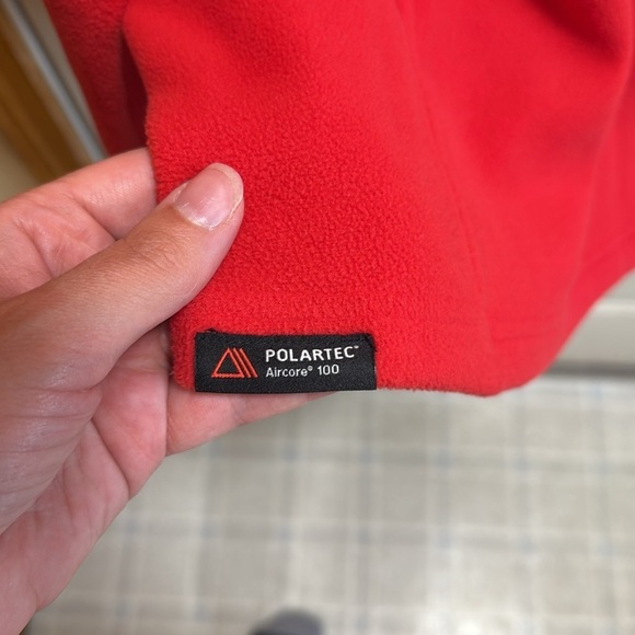 Lands' End Vibrant Red Polartec Fleece Jacket Zip up Jacket size XL / 18 - Picture 4 of 6